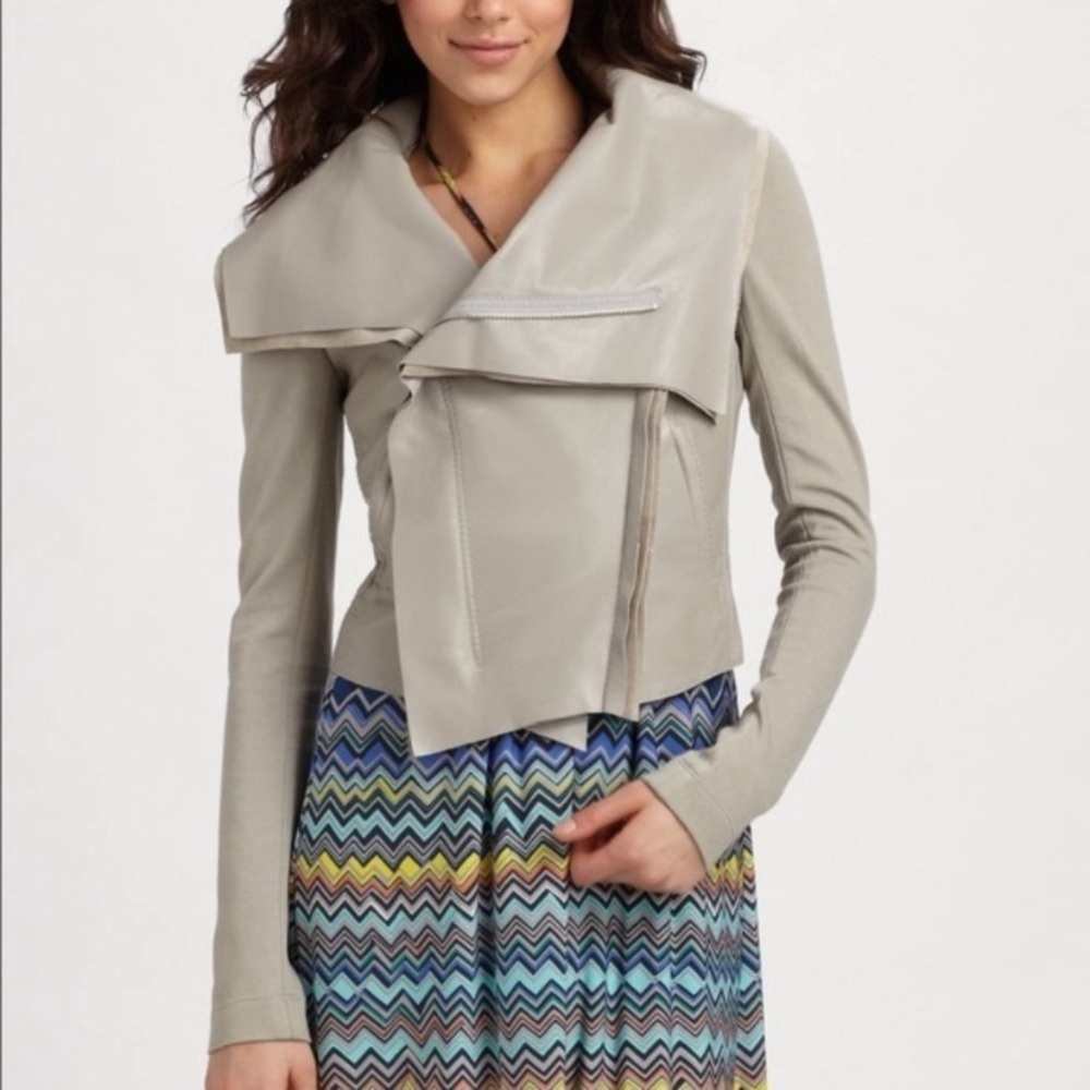 BCBGMaxazria Asymmetrical Leather Jacket - Size S